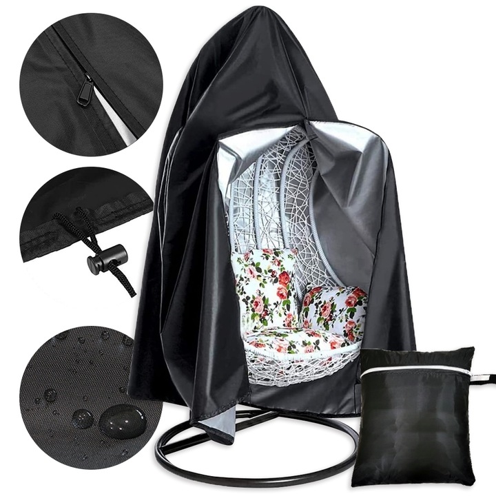 Pokrowiec na kosz fotel wiszący kokon pojedynczy HUŚTAWKA OGRODOWA +