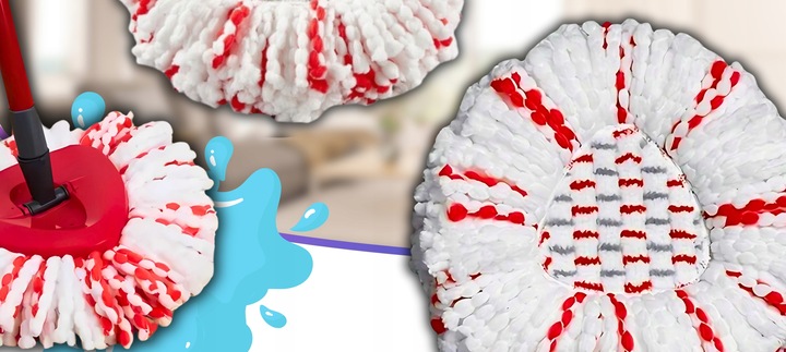 4x WKŁAD NAKŁADKA DO MOPA OBROTOWEGO VILEDA TURBO NOWY MODEL MOPOWANIE 3W1