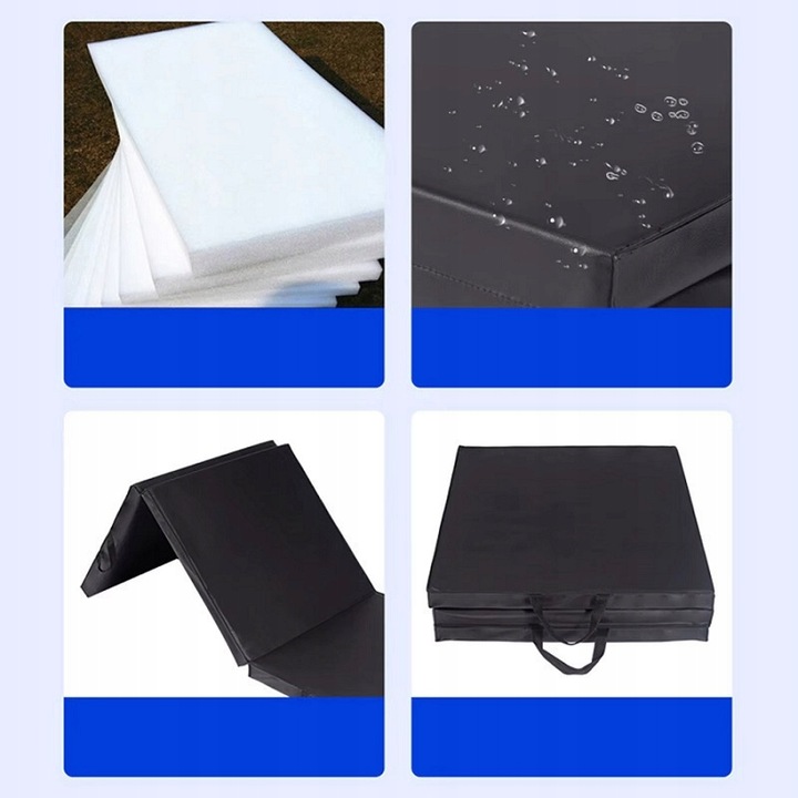 MATERAC GIMNASTYCZNY SKŁADANY do ĆWICZEŃ REHABILITACYJNY ASEKURACJA 180 cm