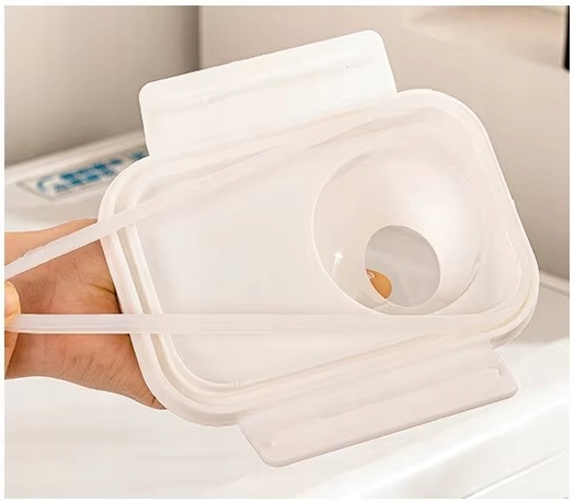 POJEMNIK PUDEŁKO ORGANIZER Z MIARKĄ NA PROSZEK PŁYN DO PRANIA PŁUKANIA 1,1L