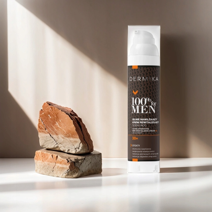 KREM DO TWARZY DLA MĘŻCZYZN 30+ DERMIKA 100% FOR MEN NAWILŻAJĄCY 100ML