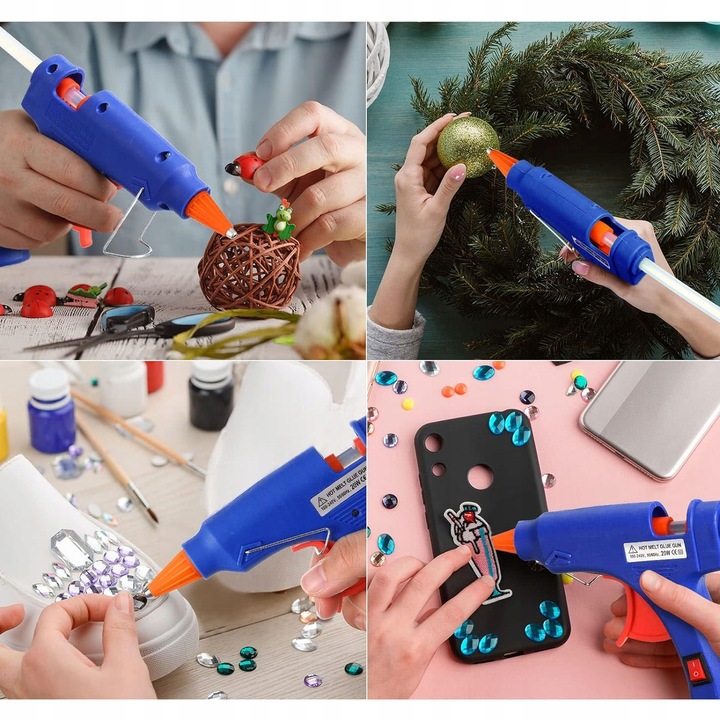 PISTOLET PRECYZYJNY KLEJARKA DO KLEJENIA NA GORĄCO + DUŻY ZAPAS LASKI