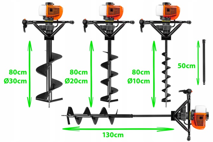 WIERTNICA GLEBOWA ŚWIDER SPALINOWY DO GLEBY 3 WZMOCNIONE WIERTŁA DO