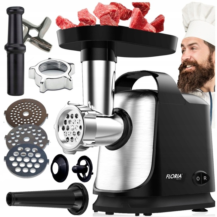 MASZYNKA DO MIELENIA MIĘSA ELEKTRYCZNA REWERS 3 SITA KIEŁBASY KEBBE