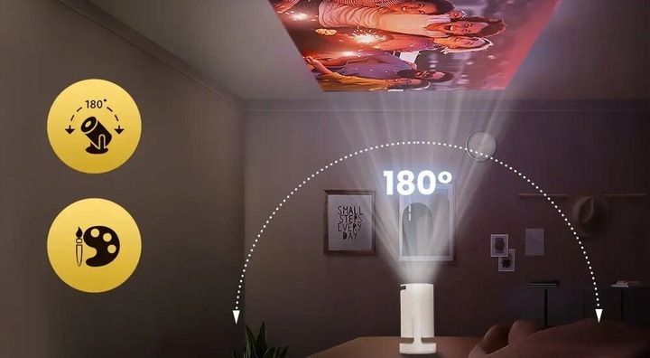 Projektor Android Rzutnik 4K WIFI Przenośny Smart Tv Full HD Obrotowy