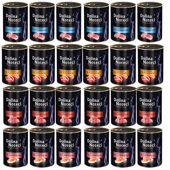 Dolina Noteci dla kota karma puszka mokra mix 4 smaków bez zbóż 24x