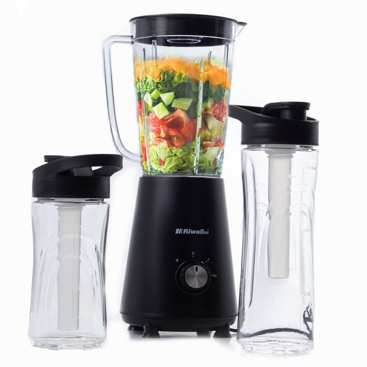BLENDER KIELICHOWY SMOOTHIE 2 BIDONY 2 WKŁADY CHŁODZĄCE 5w1 RIWALL