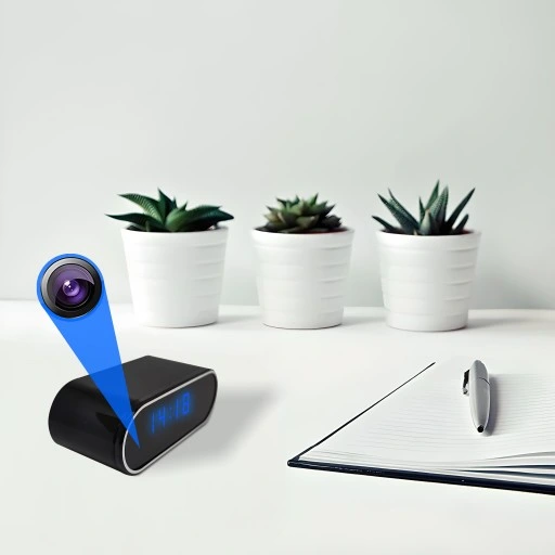 ZEGAR Z UKRYTA MINI KAMERA SZPIEGOWSKA WiFi BUDZIK