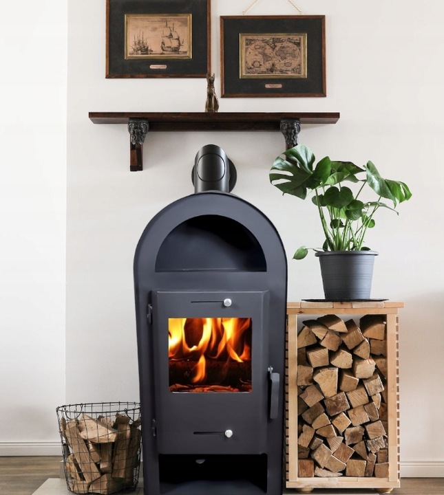 PIEC KOZA KOMINEK WOLNOSTOJĄCY STALOWY HESTIA + AKCESORIA KOMINKOWE