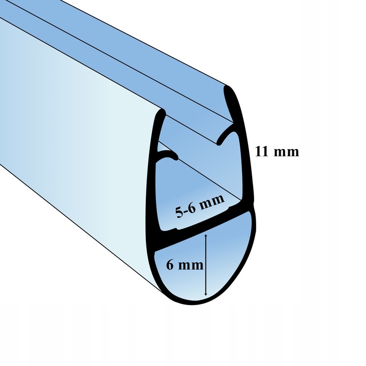 USZCZELKA DO KABINY PRYSZNICOWEJ BOCZNA PIONOWA 5 6 MM 200 CM 2 M
