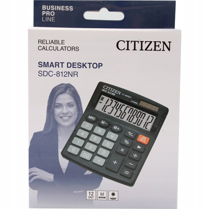 Duży kalkulator biurowy CITIZEN SDC-812NR czarny