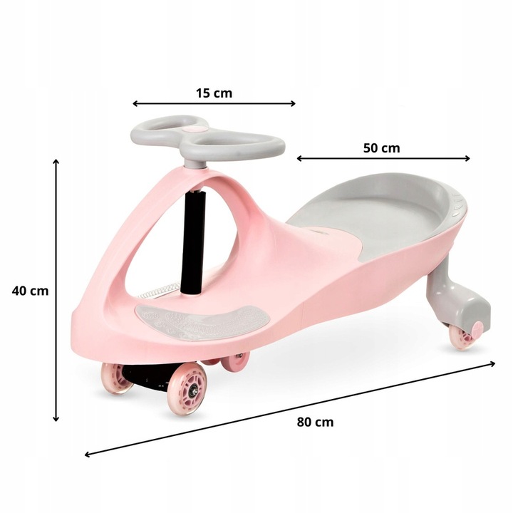 Jeździk Grawitacyjny Twistcar Dla Dzieci Świecące Kółka Kauczukowe LED