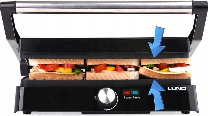 GRILL ELEKTRYCZNY OPIEKACZ DO MIĘSA WARZYW LUND 2200W 29x23cm