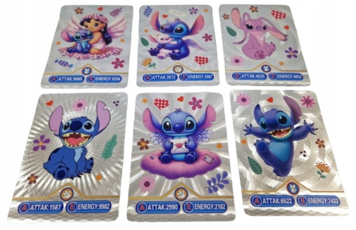 LILO I STITCH ZESTAW 4w1 ZŁOTE CZARNE SREBRNE TĘCZOWE / KOLOROWE 220 sztuk