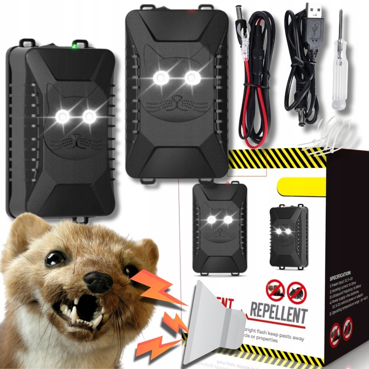 Samochodowy ODSTRASZACZ gryzoni na KUNY do AUTA ultradzwiekowy na