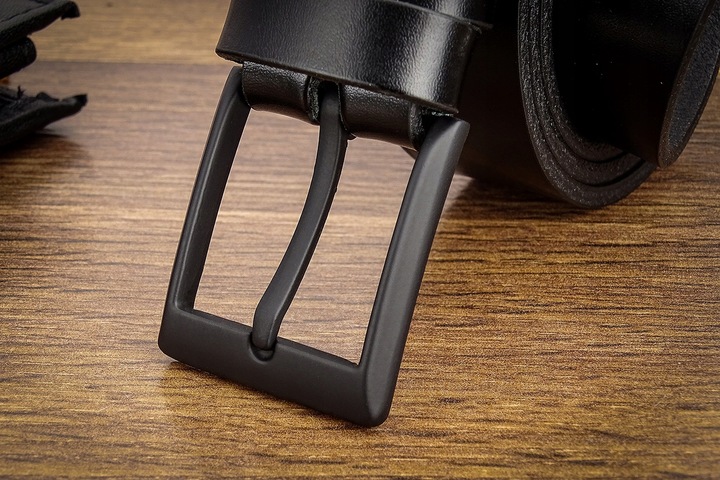 PASEK MĘSKI GRACIO CZARNA KLAMRA KLASYK Skórzany