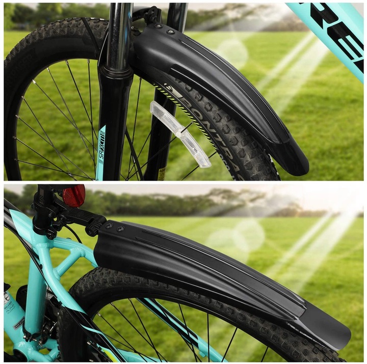 BŁOTNIKI ROWEROWE ROWER ZESTAW KOMPLET PRZÓD TYŁ 2 SZT MTB 24-26 CZARNY