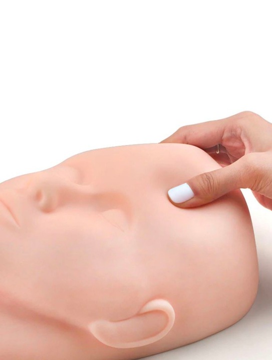 GŁÓWKA GŁOWA TRENINGOWA DO NAUKI PRZEDŁUŻANIA RZĘS SILIKONOWA + RZĘSY