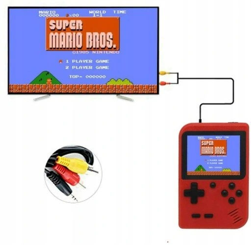 PRZENOŚNA MINI KONSOLA RETRO MARIO CONTRA TANK TETRIS PINBALL 400 GIER HIT
