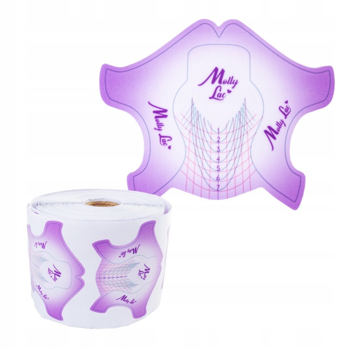 Szablony do paznokci formy do manicure Flexible MollyLac fioletowe 500szt