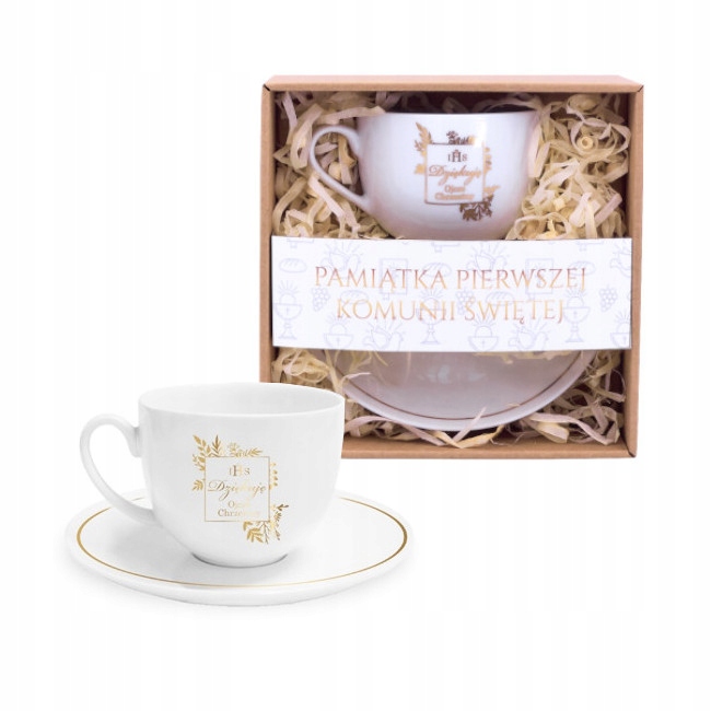 Prezent Na Komunię Świętą Podziękowanie Upominek Filiżanka Dla Ojca Matki