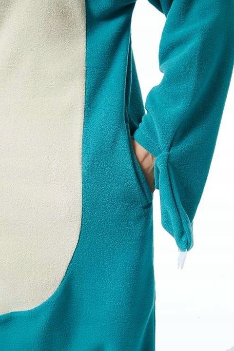 KOSTIUM PIŻAMA Z UŚMIECHEM KOMBINEZON Z KAPTUREM AKSAMITNA ZIELONA r L