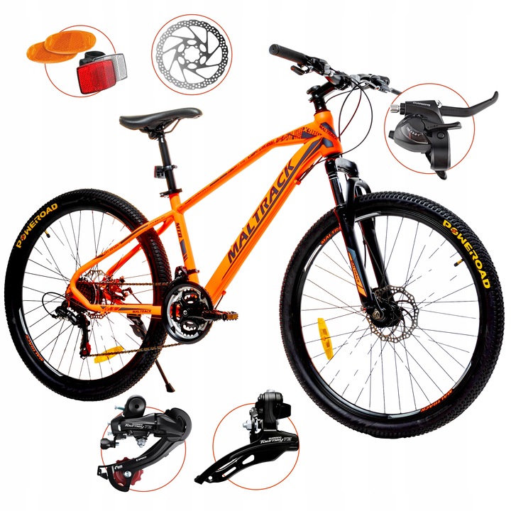 ROWER GÓRSKI MTB SHIMANO 26 2x HAMULCE TARCZOWE RAMA 18" OPONY 26" 15KG