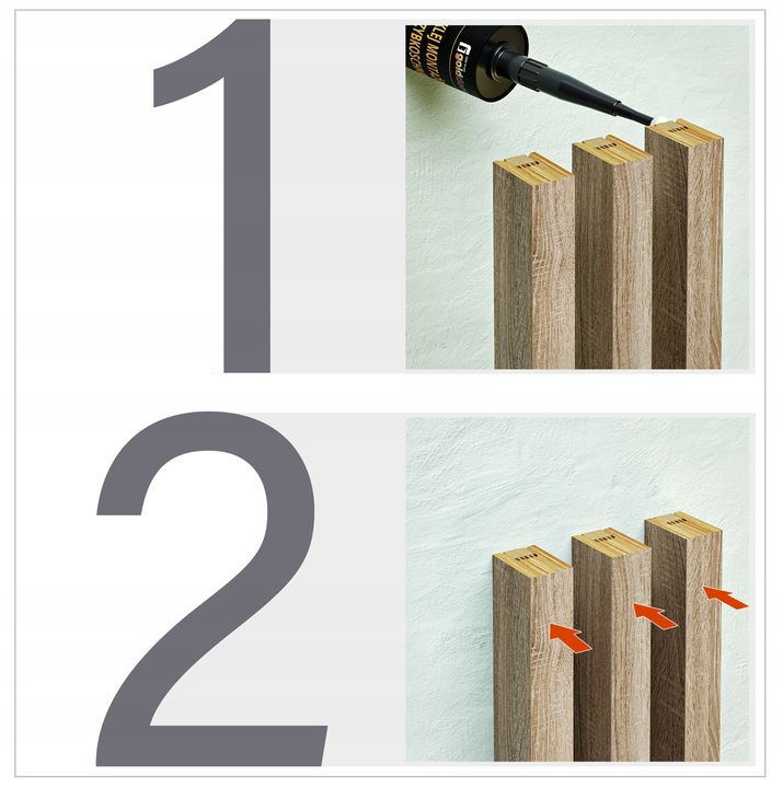 KLEJ MONTAŻOWY DO LISTWA PRZYPODŁOGOWA BIAŁA MDF LAMEL PŁYTA FILC