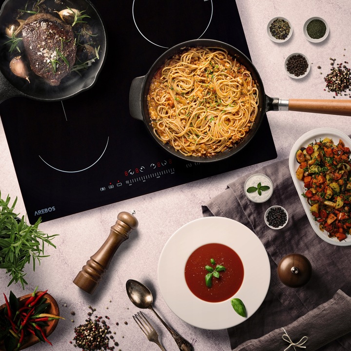 Arebos - Płyta indukcyjna ze strefami Flex | 7200 W | 4 płyty