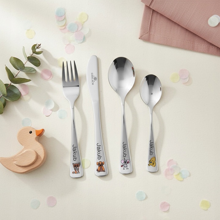 Sztućce dla Dzieci Gerlach Pychotki GRAWER PREZENT na Chrzest Roczek