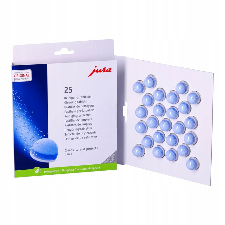 ORYGINALNE Tabletki CZYSZCZĄCE do ekspresu JURA 3w1 3-fazowe zestaw