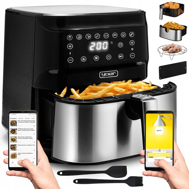 Frytkownica beztłuszczowa 6L Air Fryer Yoer 1700W +Separator +12