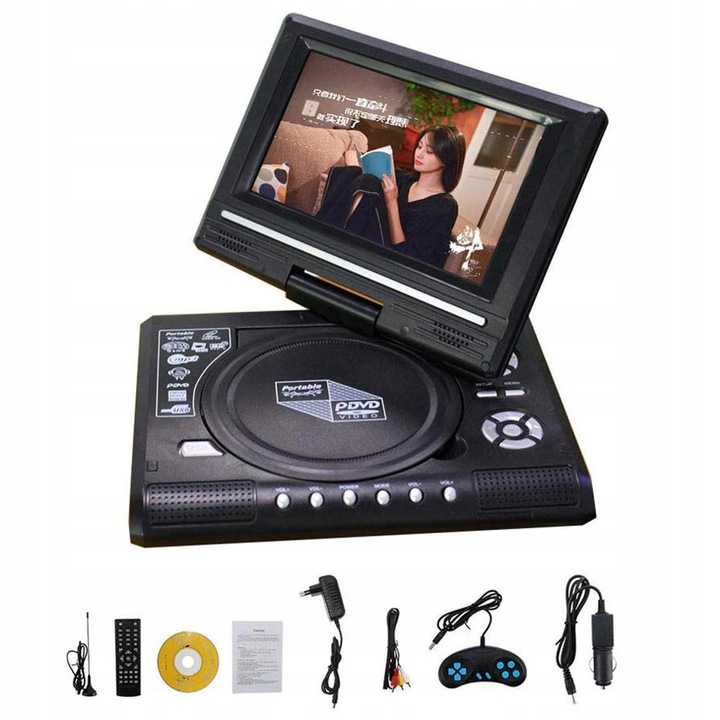 PRZENOŚNY ODTWARZACZ DVD TELEWIZOR 7,8" DOMOWY SAMOCHODOWY ODTWARZACZ DVD