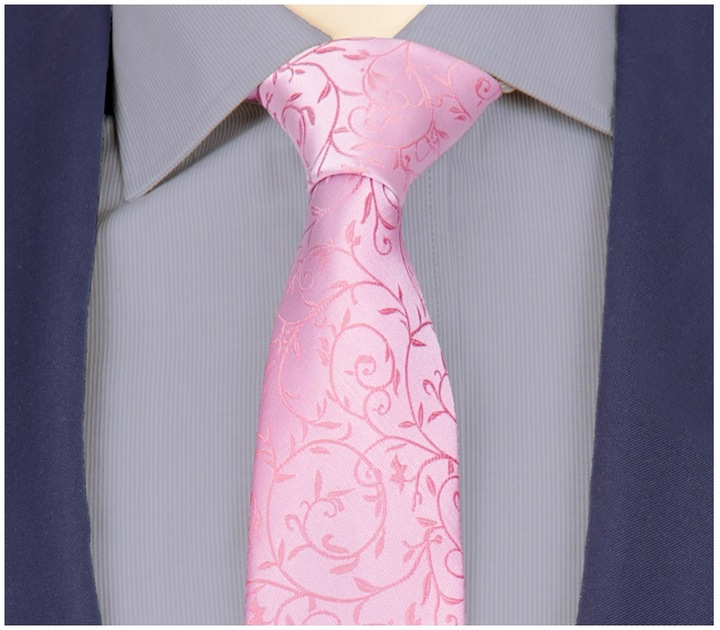 ŻAKARDOWY KRAWAT + POSZETKA Wypustka Męska do Garnituru Mikrofibra