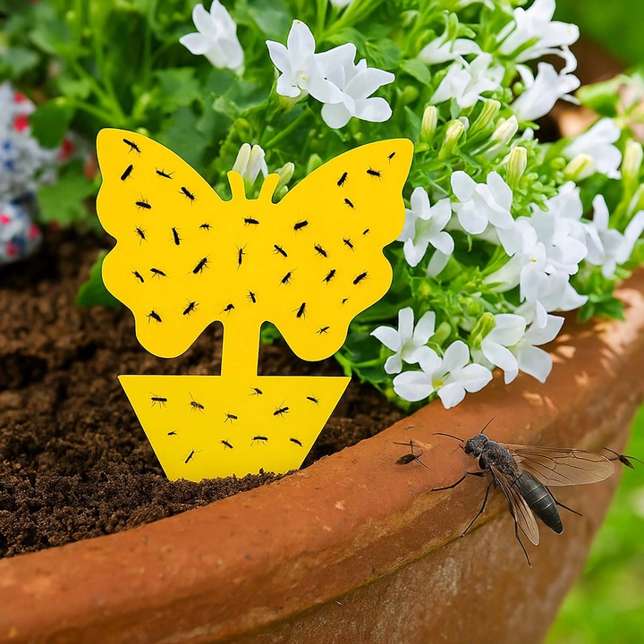 60 Lep na Ziemiórki Owady Żółte Lepy do Doniczek Taśma Domowa Meszki