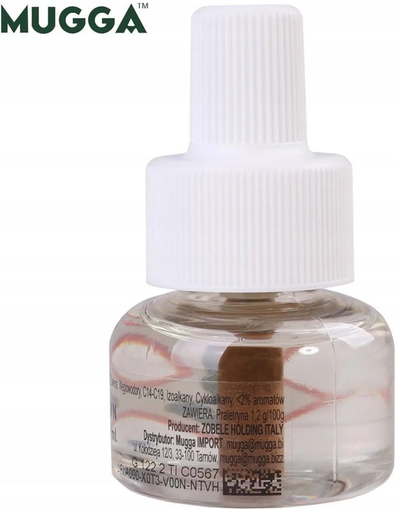 MUGGA Urządzenie elektryczne z wkładem 45 nocy Na komary 35ml do prądu