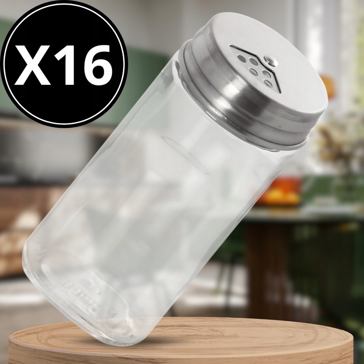 POJEMNIKI NA PRZYPRAWY STOJAK PRZYPRAWNIK OBROTOWY Drewniany 16 SŁOICZKÓW