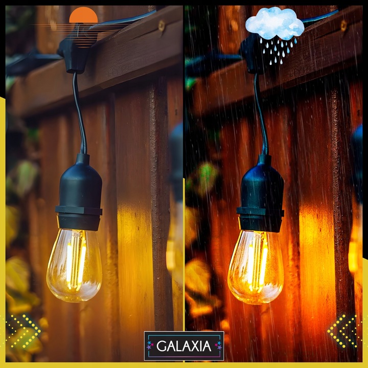 GIRLANDA ŚWIETLNA OGRODOWA 20m Żarówki 20 LED Zewnętrzna Lampki