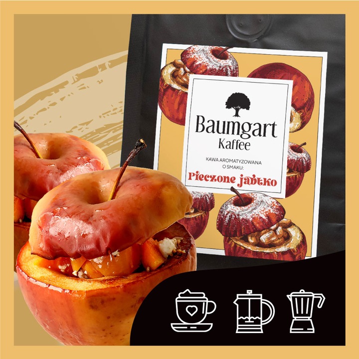 Kawa mielona smakowa PIECZONE JABŁKO 200g Baumgart