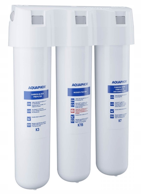 Filtr Aquaphor Podzlewowy z baterią, Filtracja 3-stopniowa do 6000L