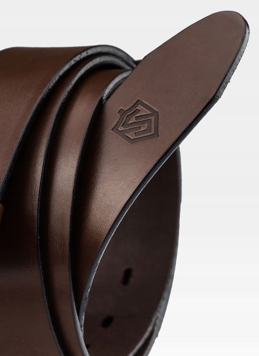 PASEK SKÓRZANY MĘSKI SZEROKI BRĄZOWY STEVENS Q2-V