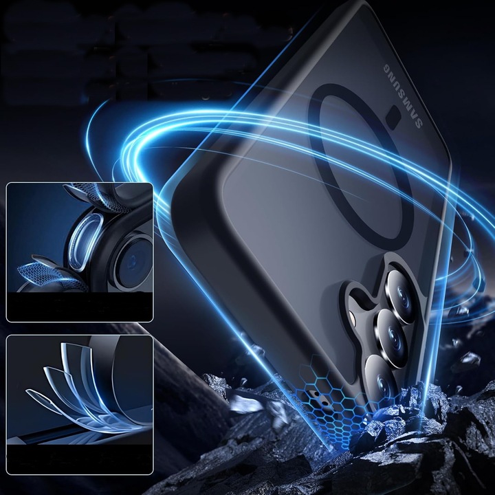 Etui CASE do Samsung Galaxy S25+ Plus MAGNETYCZNE MATOWE WZMACNIANE 2xSZKŁO