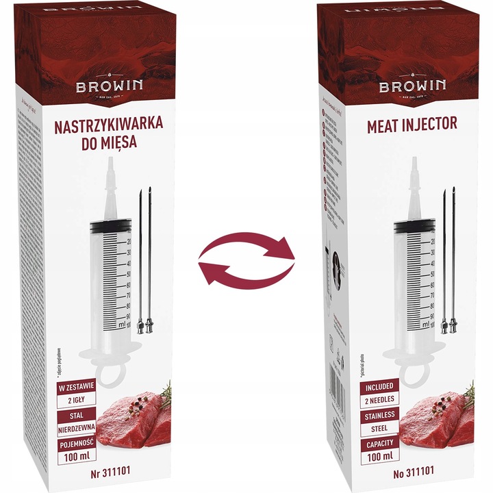 Nastrzykiwarka STRZYKAWKA SZPRYCA do SOLANKI mięsa wędlin strzykawka 2 igły