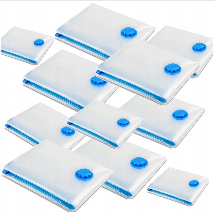 WORKI PRÓŻNIOWE Na Ubrania Pościel Torby, ZESTAW 12 SZTUK , 4 ROZMIARY