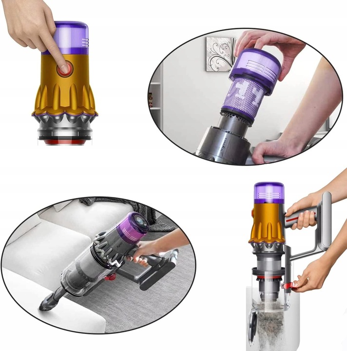 ZMYWALNY filtr do Dyson V12 Detect Slim Absolute Zestaw 2 szt. HEPA