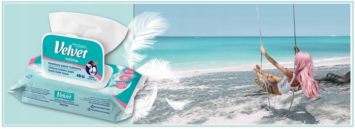 Velvet papier toaletowy nawilżany INTIMA 16 szt