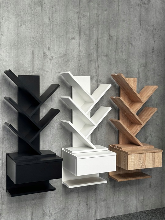 SZAFKA NOCNA WISZĄCA BIAŁA NAKASTLIK SZUFLADA PÓŁKA 35x32cm PRODUKT