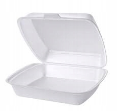 Styropianowy Pojemnik Opakowanie Jednorazowe Obiadowy Niedzielony Biały