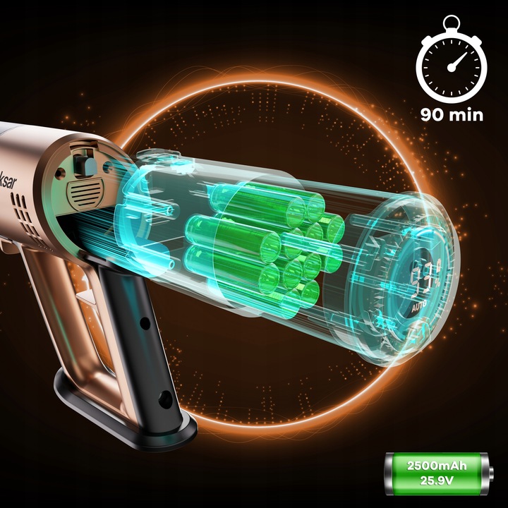 Odkurzacz Bezprzewodowy Pionowy Mopujący Myjący VOKSAR S11 PRO 5w1 LED