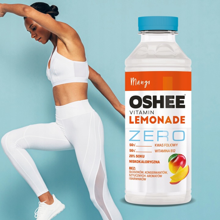 6x Napój OSHEE ZERO Vitamin Lemonade mango bez dodatku cukru 555 ml